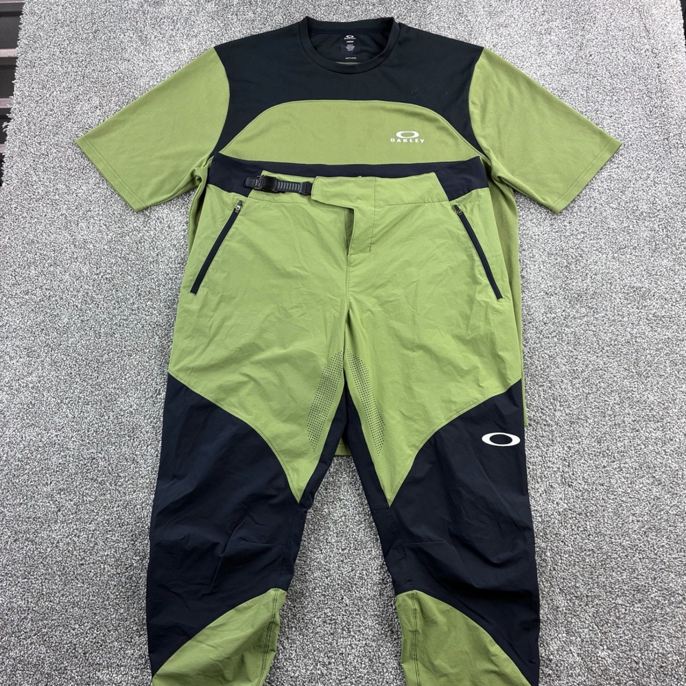 Oakley Seeker Airline Pants Mens XL Green Black Shirt Pants Hydrolix Cycling
